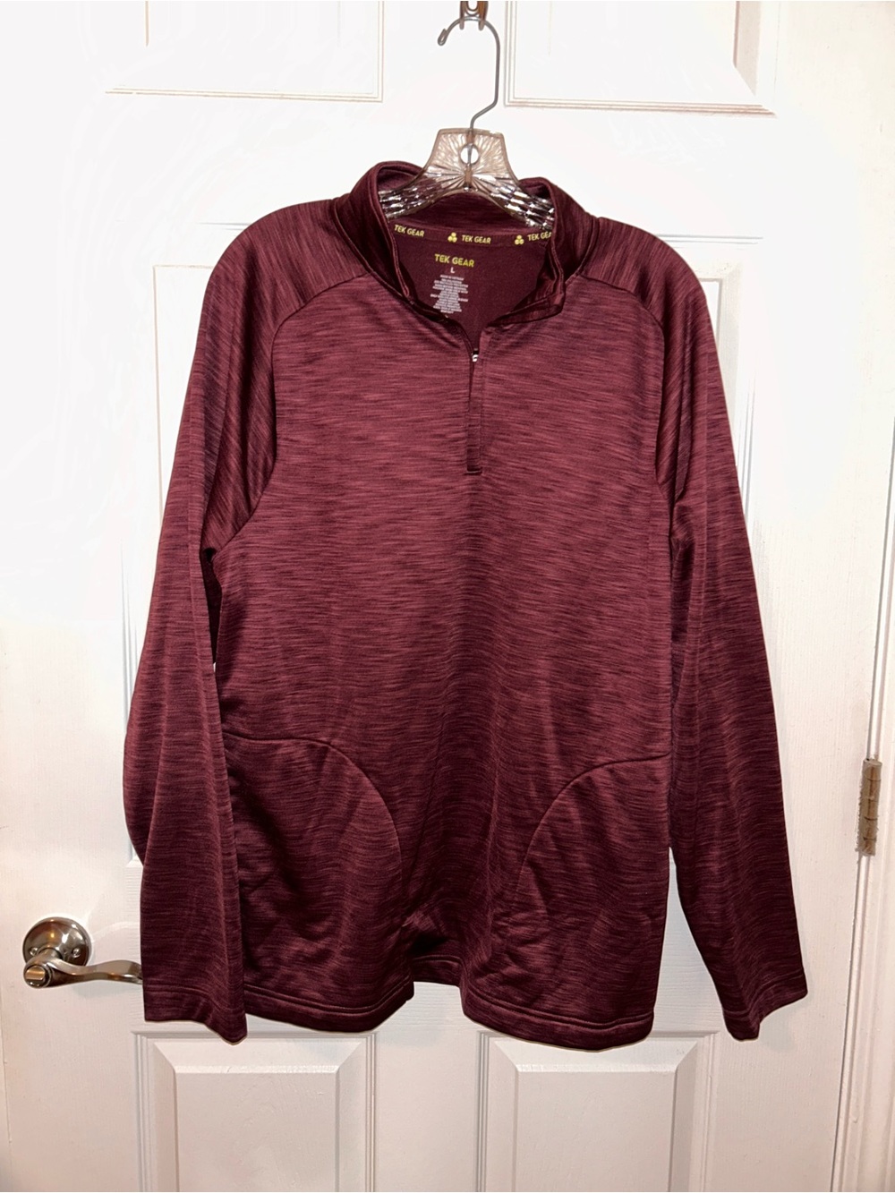 tek gear Men's Maroon Quarter-Zip Pullover Sweater